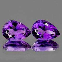 Natural Purple Amethyst Pair 13x9 MM{Flawless-VVS1}