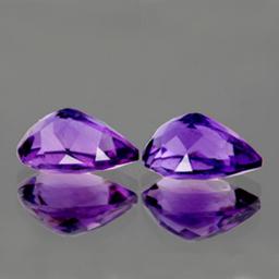 Natural Purple Amethyst Pair 13x9 MM{Flawless-VVS1}