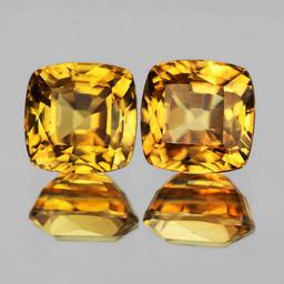 Natural Imperial Golden Yellow Zircon Pair - IF-VVS