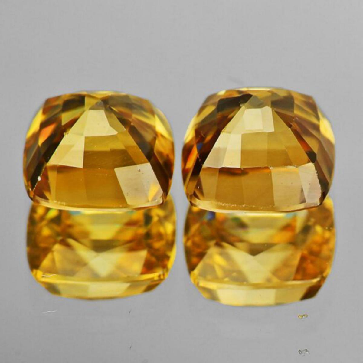 Natural Imperial Golden Yellow Zircon Pair - IF-VVS