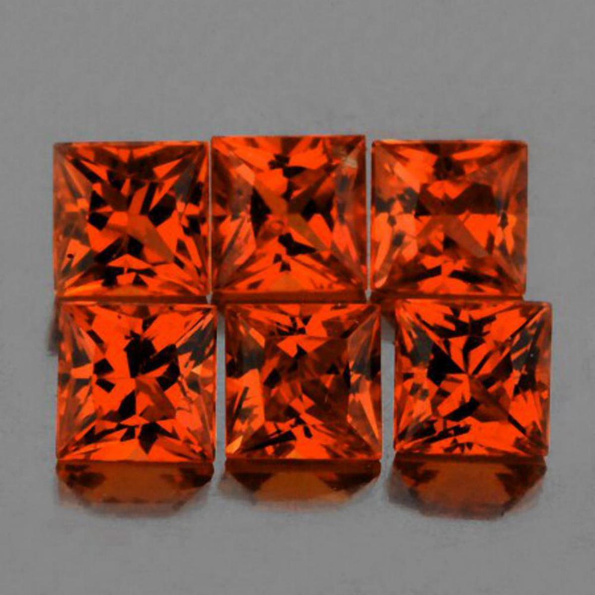 Natural  Intense AAA Orange Sapphire 6 pcs - FL