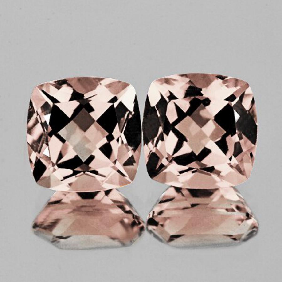 Natural Peach Pink Morganite Pair [VVS]