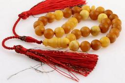 Natural Amber Islamic Prayer 33 Beads Tasbih