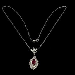 Natural Marquise Red Ruby 10x5 MM Pendant
