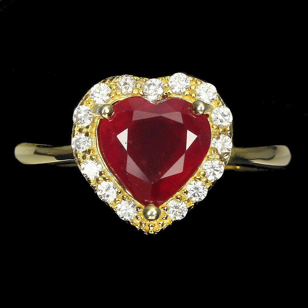 Natural Heart Red Ruby Ring