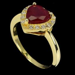 Natural Heart Red Ruby Ring