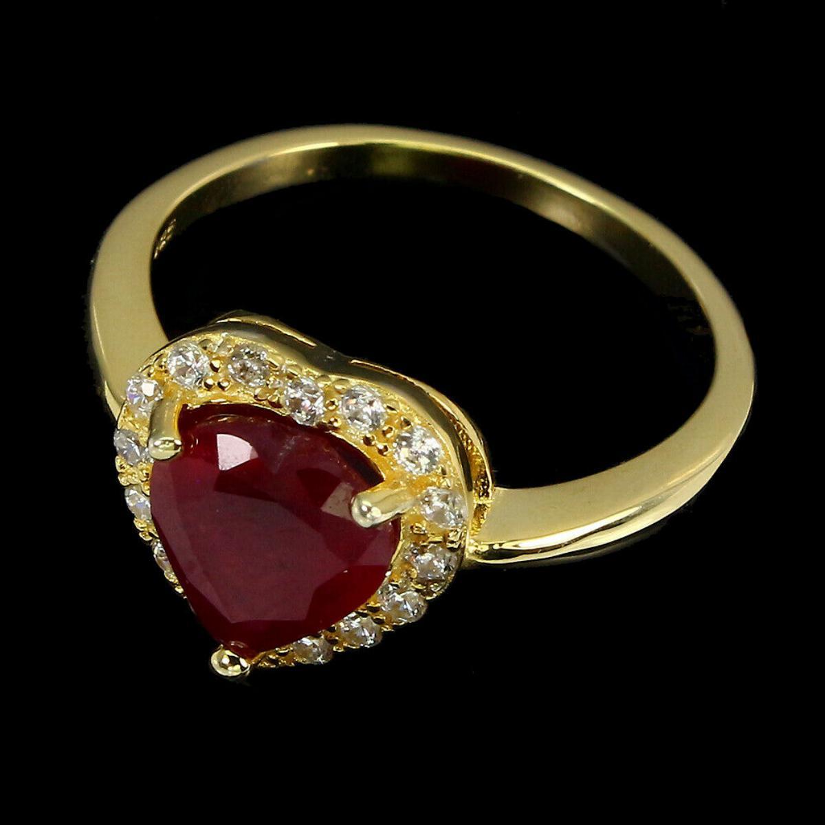 Natural Heart Red Ruby Ring