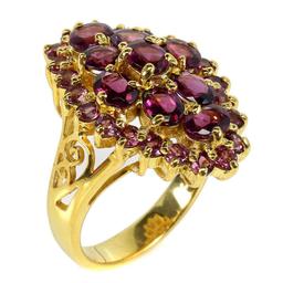 Natural Oval Rhodolite Garnet Ring