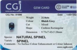 Natural Untreated Ceylon Blue Spinel 3.14 Cts - VVS