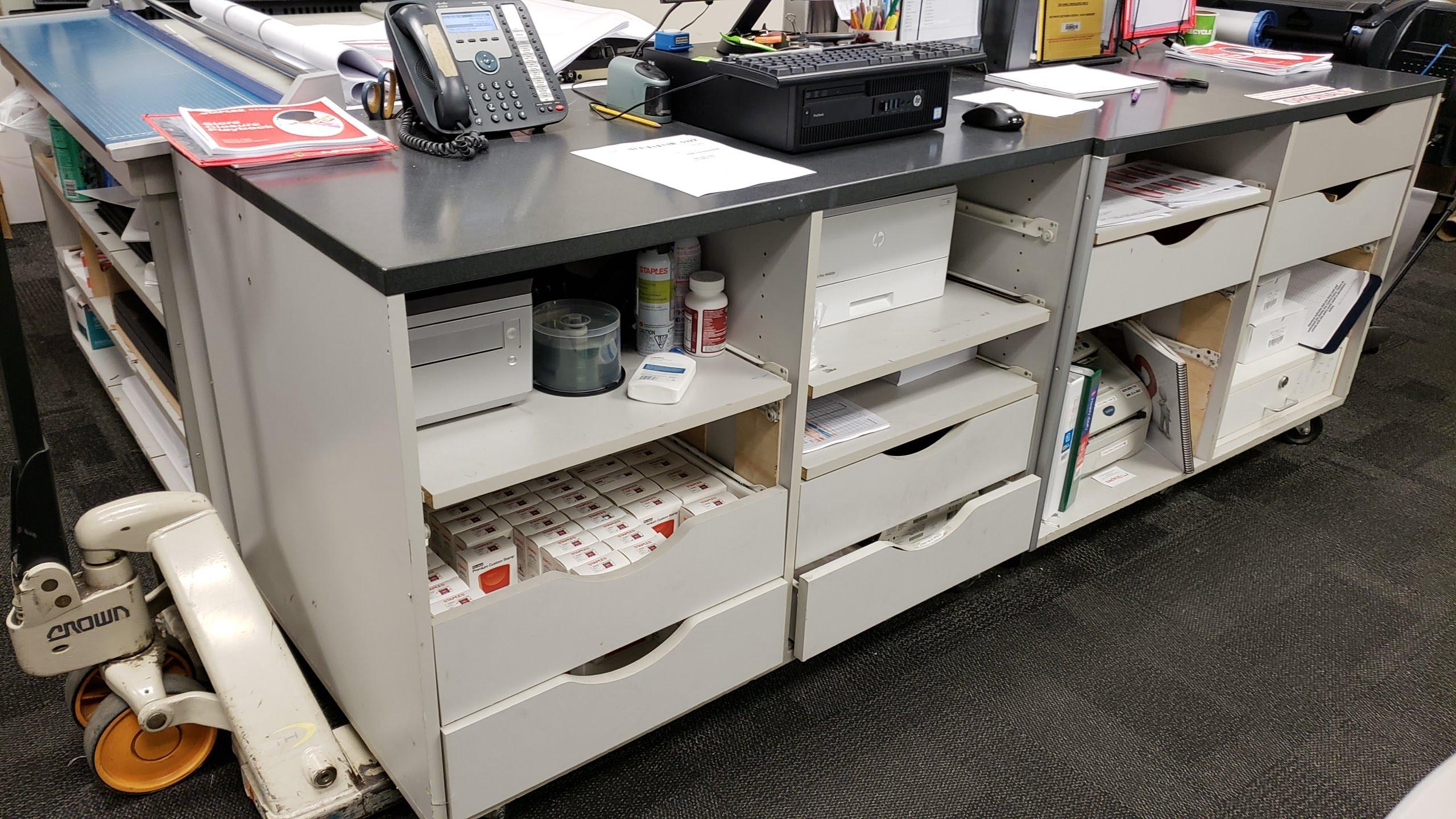 4 Shelf Rolling Work Station