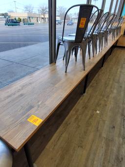 24ft x 24" Wood Block Counter & 10 Chairs