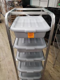 Aluminum Bread Rack with 6 Tubs