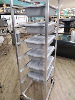 Aluminum Bread Rack with 6 Tubs