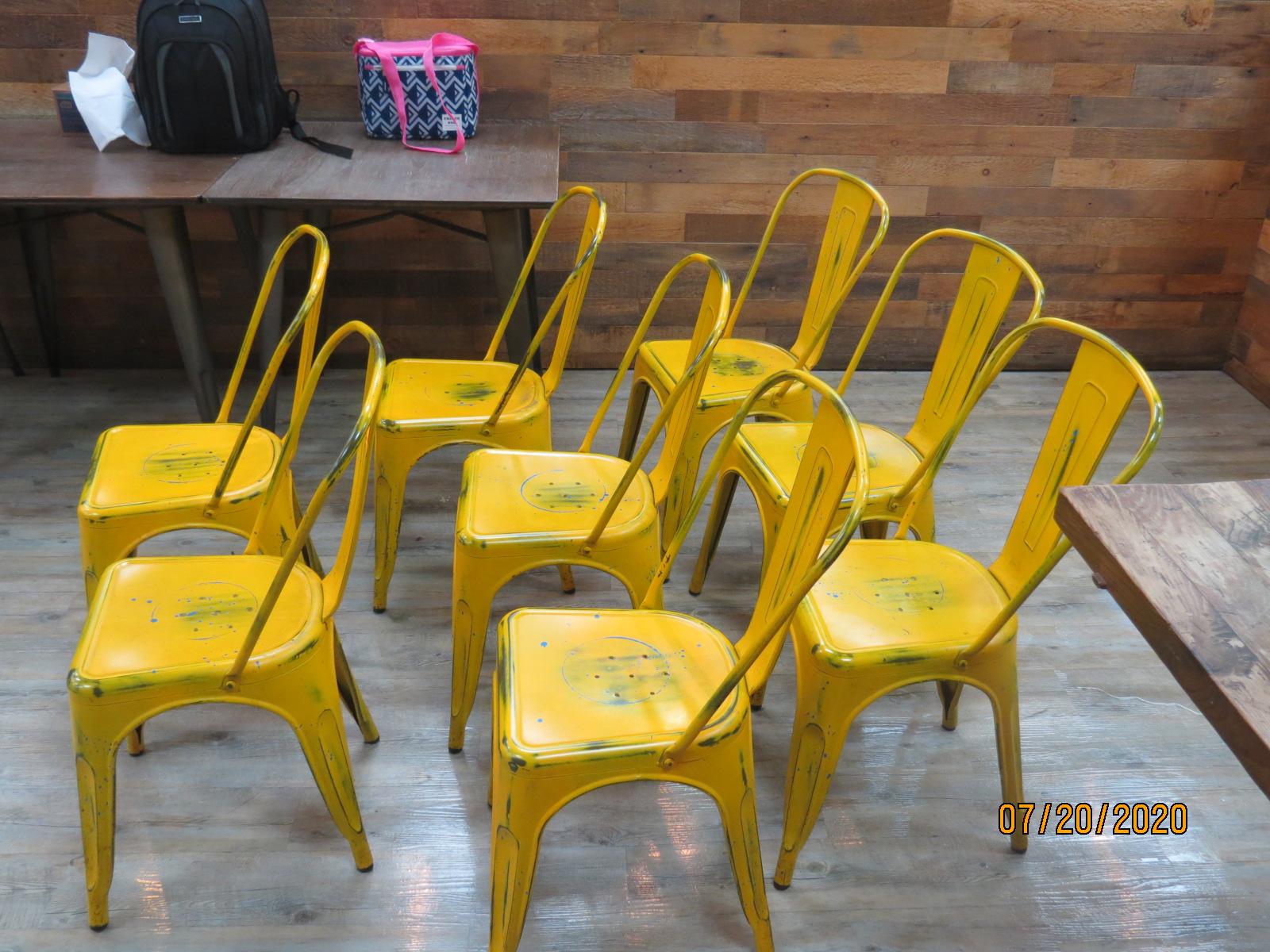 Group Of 8 Metal Bistro Chairs