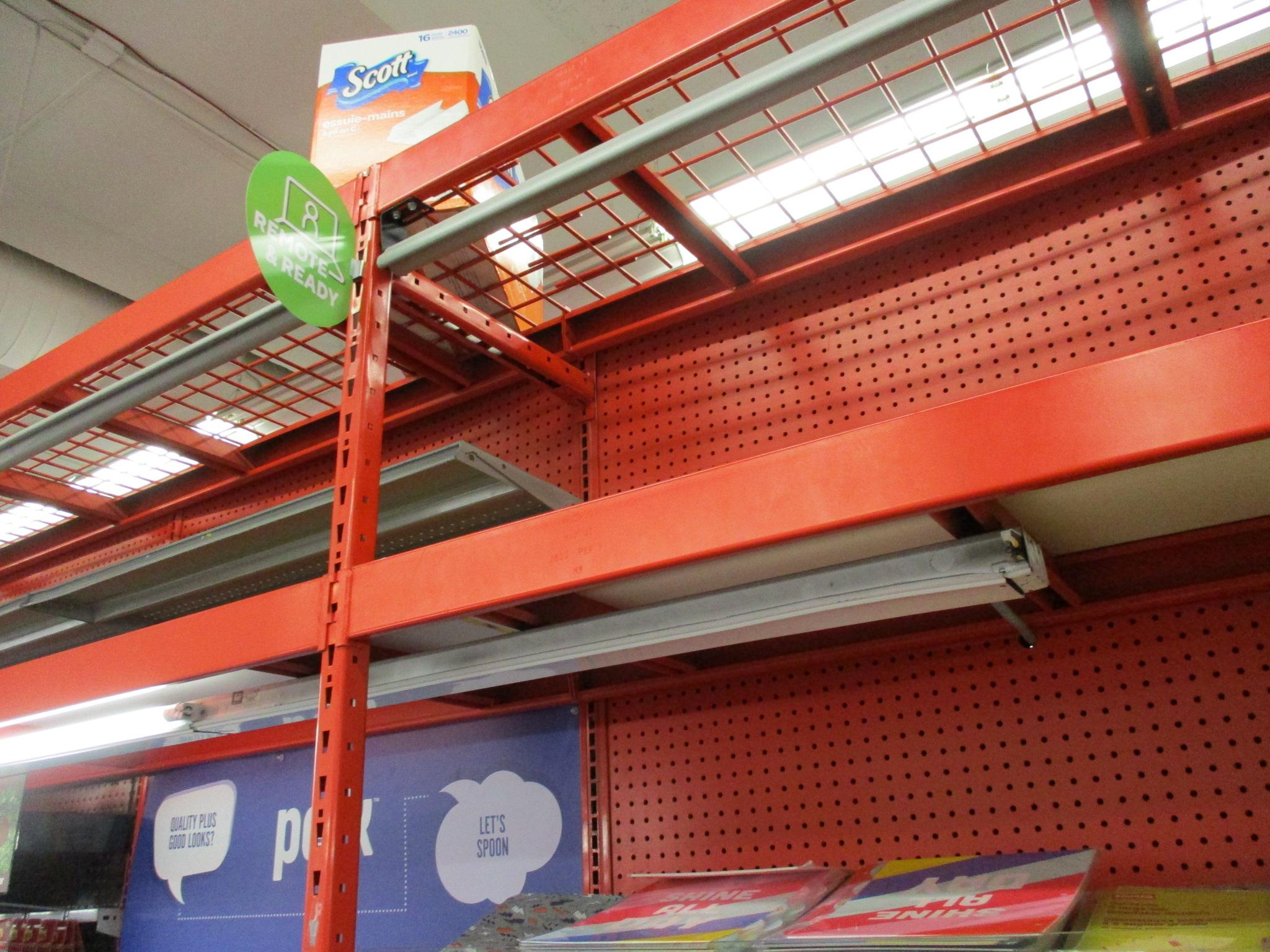 4 - 8ft Sections And 1 - 4ft Section Of Madix Double Sided Hypermax Shelving