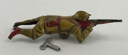 Marx Tin Litho Crawling Soldier Wind Up Toy