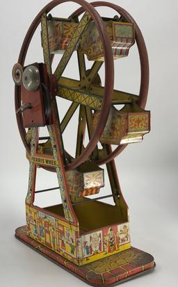 J. Chein Ferris Wheel Wind Up Tin Litho Toy