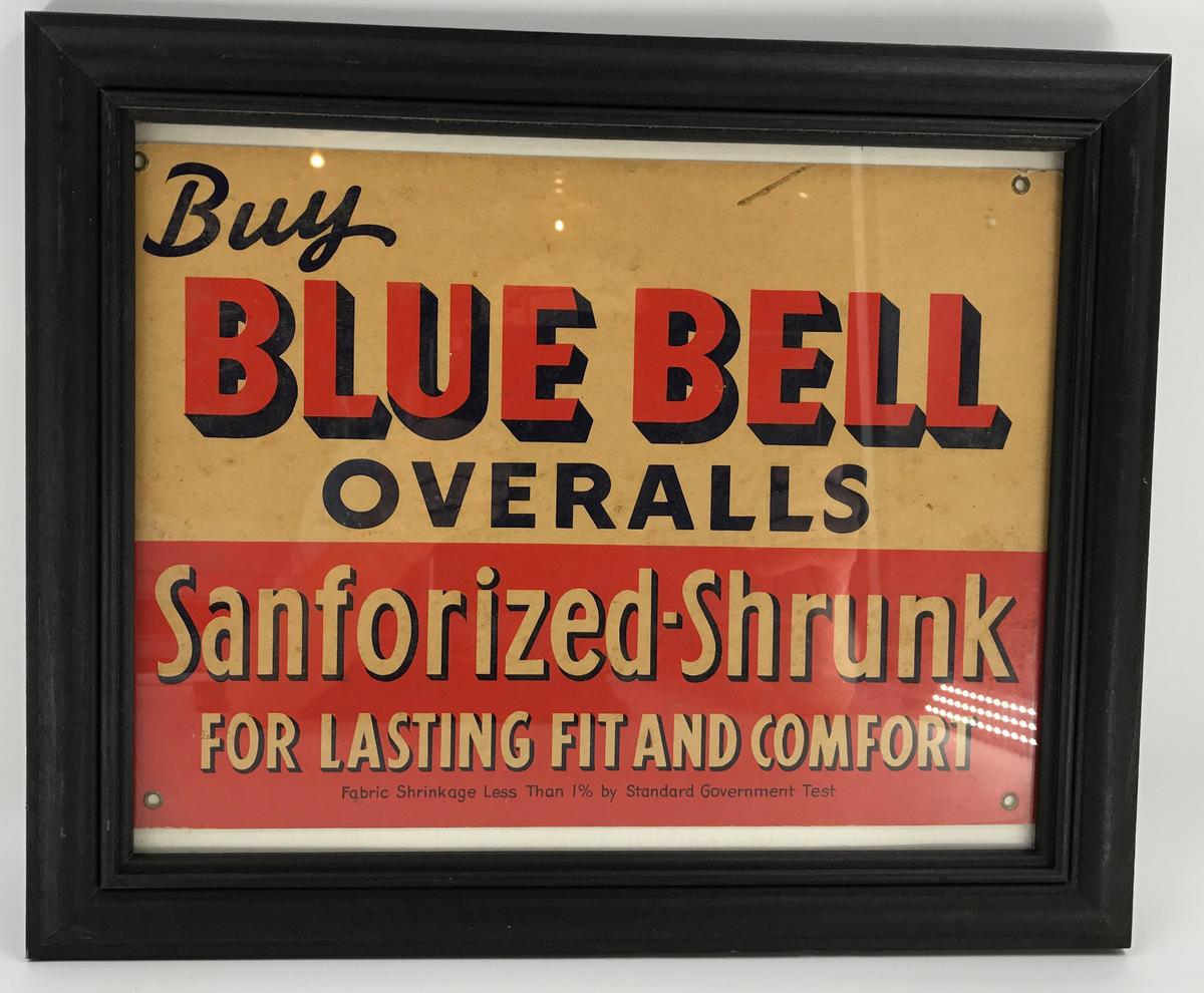 Blue Bell Overalls Cardboard Sign