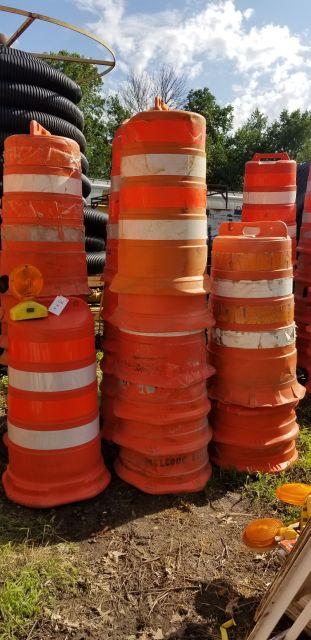 LOT of 24 Orange Construction / Road Caution Work Barrels