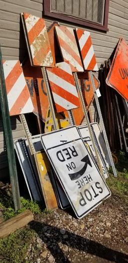 LOT of Misc. Construction / Road Signs
