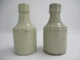 LOT (2) Stoneware Advertising Bottles - Vulcanizing Solution BF Goodrich