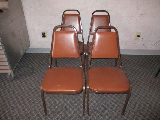 Lot (4) Steel Cushioned Chairs