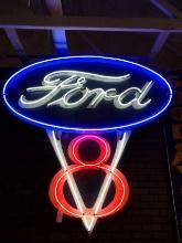 Ford V8 Neon Dealership Sign
