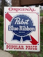 Original Pabst Blue Ribbon Beer Popular Price 1974 Sign