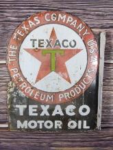 Texaco Motor Oil Porc. Flange Sign