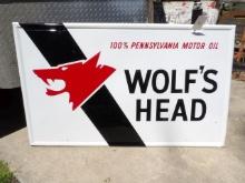 Wolf's Head Motor Oil Sign