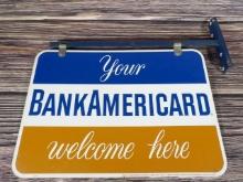 Bank America Credit Card Sign with Bracket