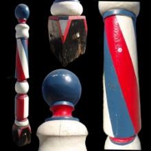 Wooden Striped Barber Pole