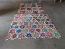 Lot of (2) Hand Stitched Quilt Tops