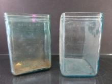 Lot of (2) Glass Battery Jars