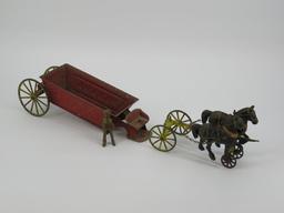 Panama "tin box" horse drawn dump wagon with driver