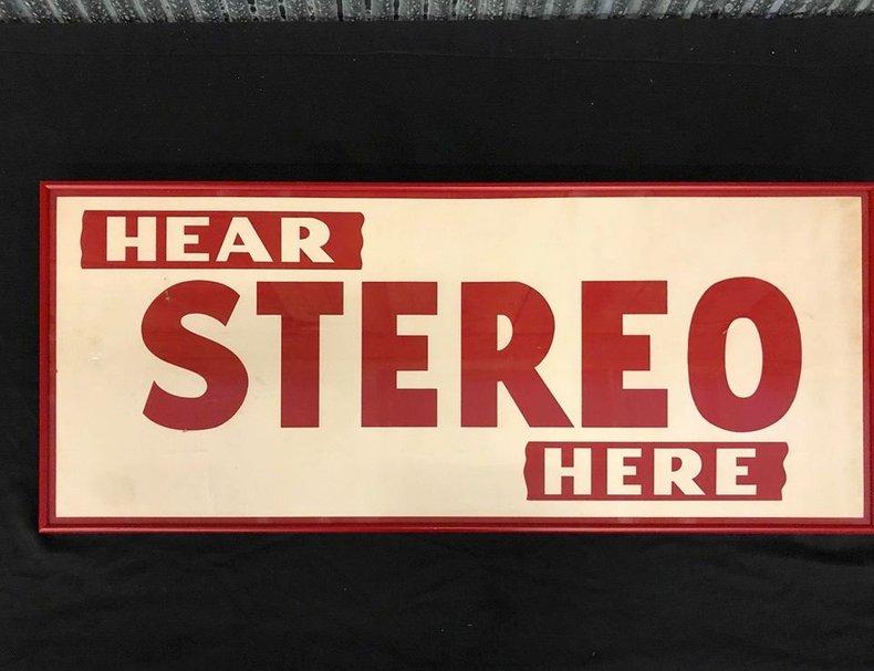 Hear Stereo Here Framed Cardboard Sign
