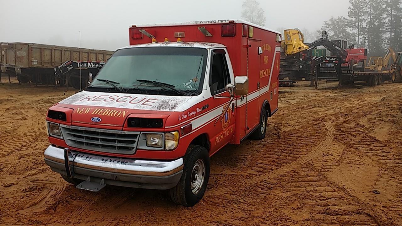 1993 FORD E350 FIRE RESCUE TRUCK, 7.3L, POWERSTROKE, A/T, ****INOP**** VIN/SN:1FDJE30M4PHB25312