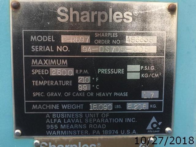 SHARPLES DS-705 SUPER D CANDER SN: 94-DS705-005