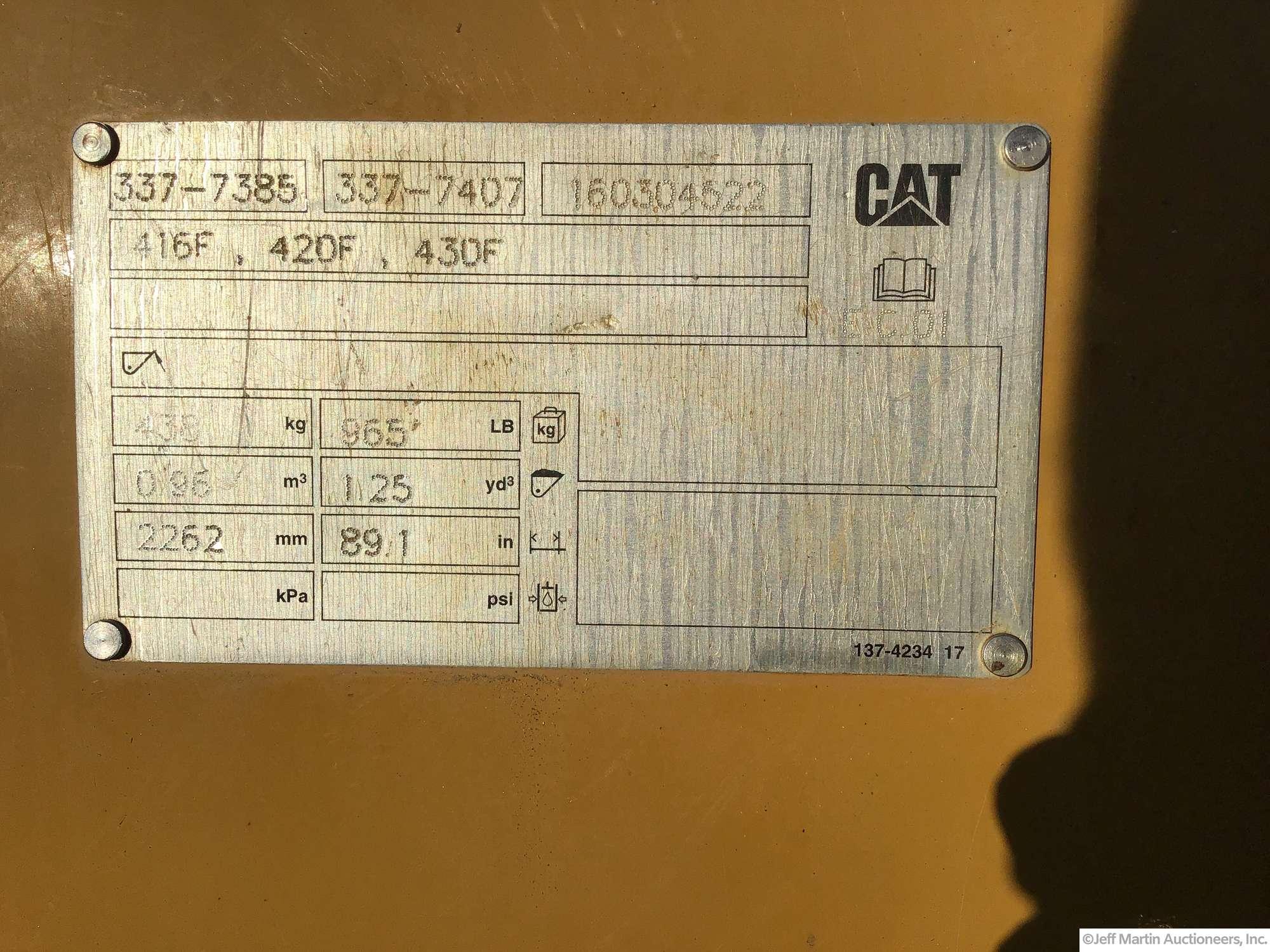 2016 CATERPILLAR 416F2 SN: CAT0416FKHWB00410