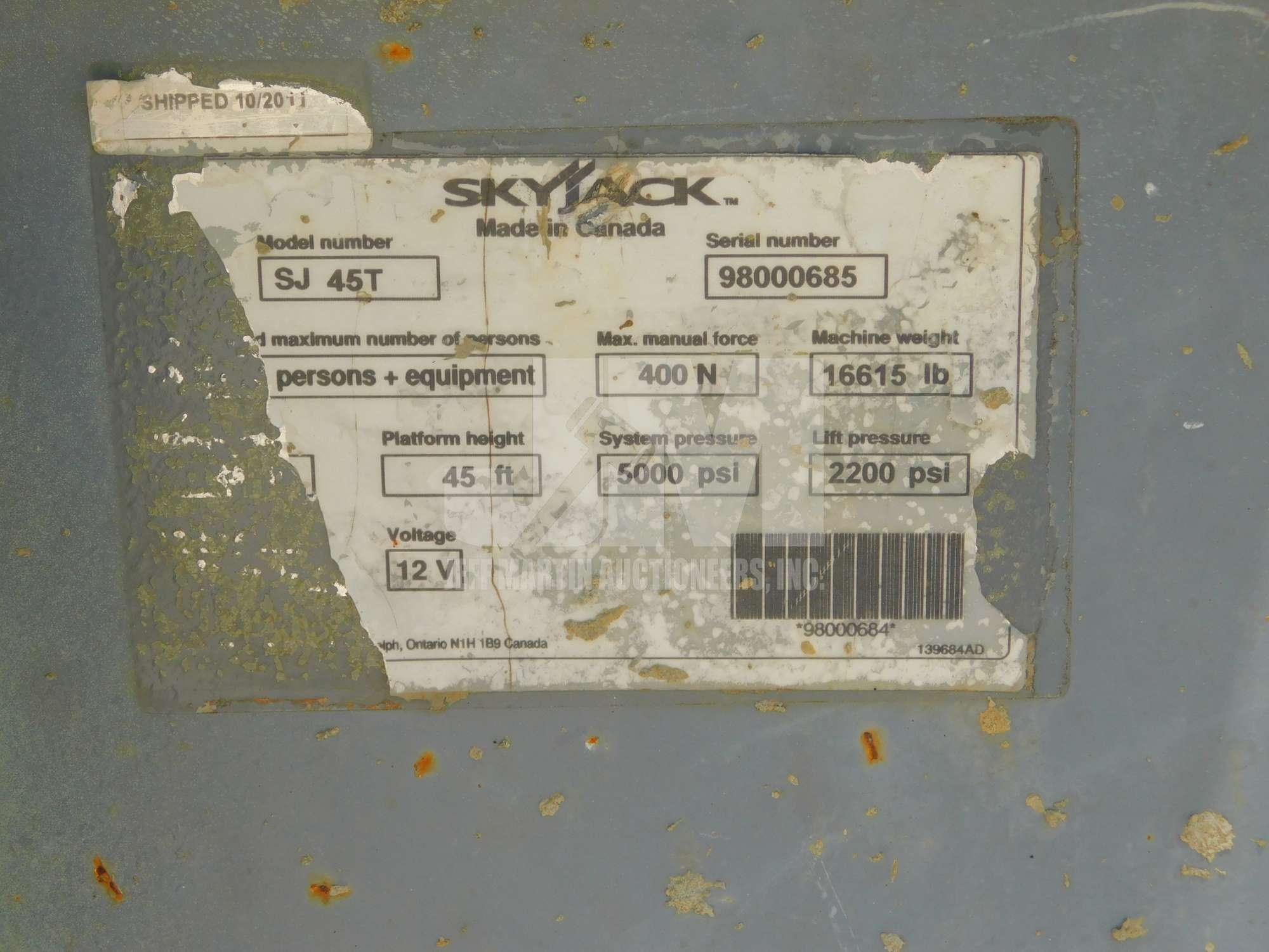 2012 SKYJACK SJ45T SN: 98000685