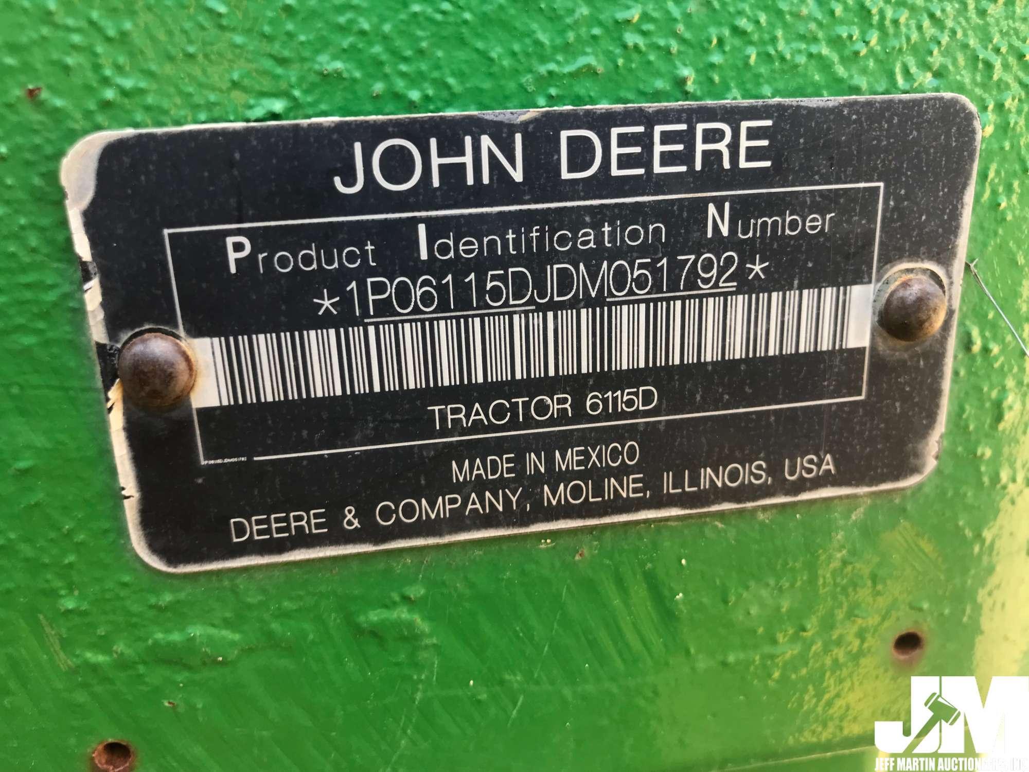 2013 JOHN DEERE 6115D SN: 1P0611DJDM051792