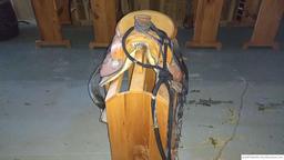 LEATHER SADDLE W/ SADDLE RACK