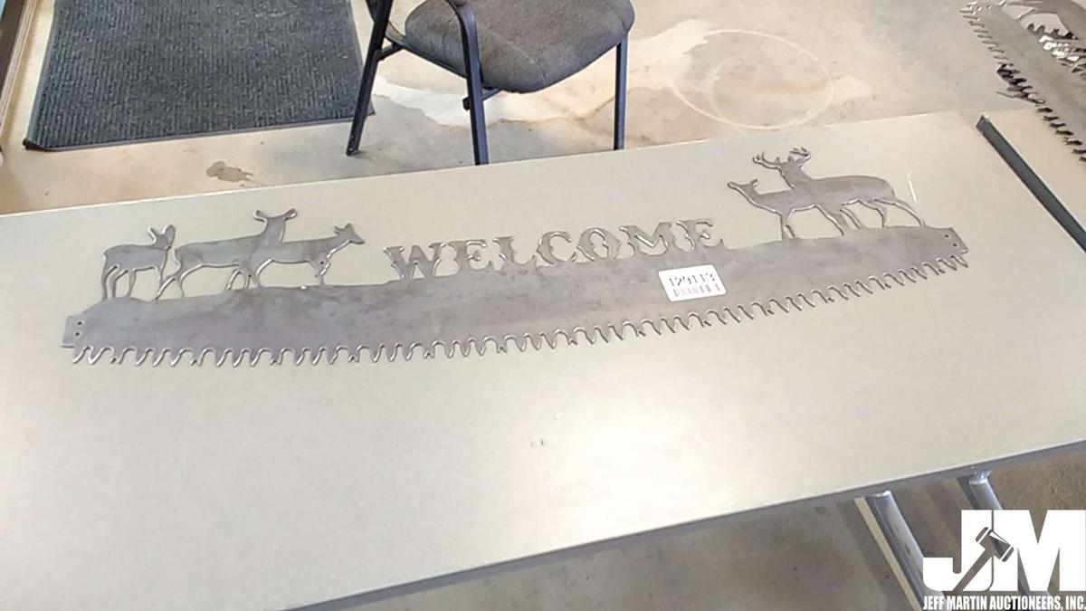 DEER WELCOME SAWBLADE WALL DECOR