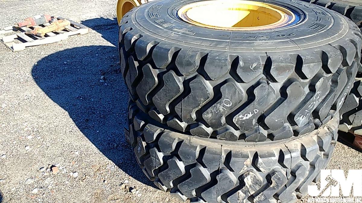 (UNUSED) QTY OF (2) 20.5R25 TIRES W/WHEELS, TO FIT WHEEL