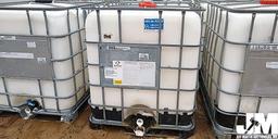 (5) 250 GAL POLY TOTES W/METAL CAGE PALLETS