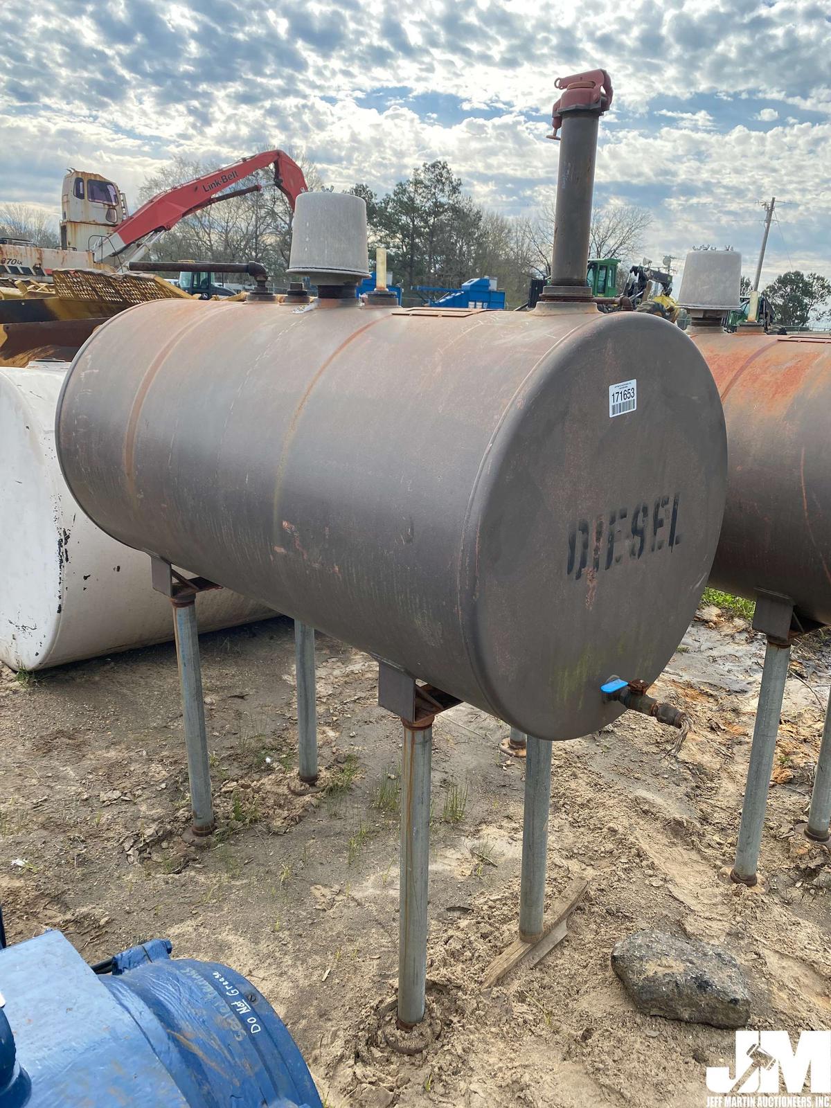 APPROX 150 GAL DIESEL FUEL TANK W/LEGS