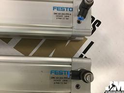 QTY OF (2) FESTO DNC-63-250-PP–......A STANDARD PNEUMATIC CYLINDERS