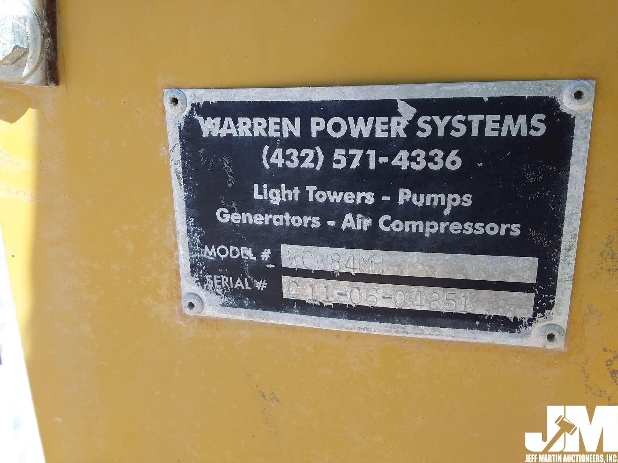 WARREN POWER SYSTEMS WCW84MH 4 BULB LIGHT TOWER SN: C11-06-04851