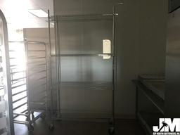 4 SHELF, 92"X48" ROLLING WIRE RACK