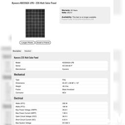 QUANTITY OF 10 KYOCERA 235W SOLAR PANEL